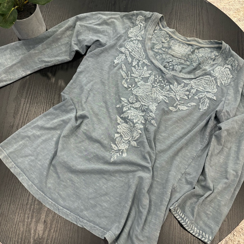 Caite 100% cotton handmade embroidered top